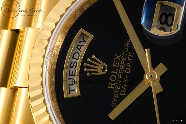 MiroTime 0321 NewStyle Day Date 36 YG RAF Best Edition Black No Marker on YG Bracelet A 2019